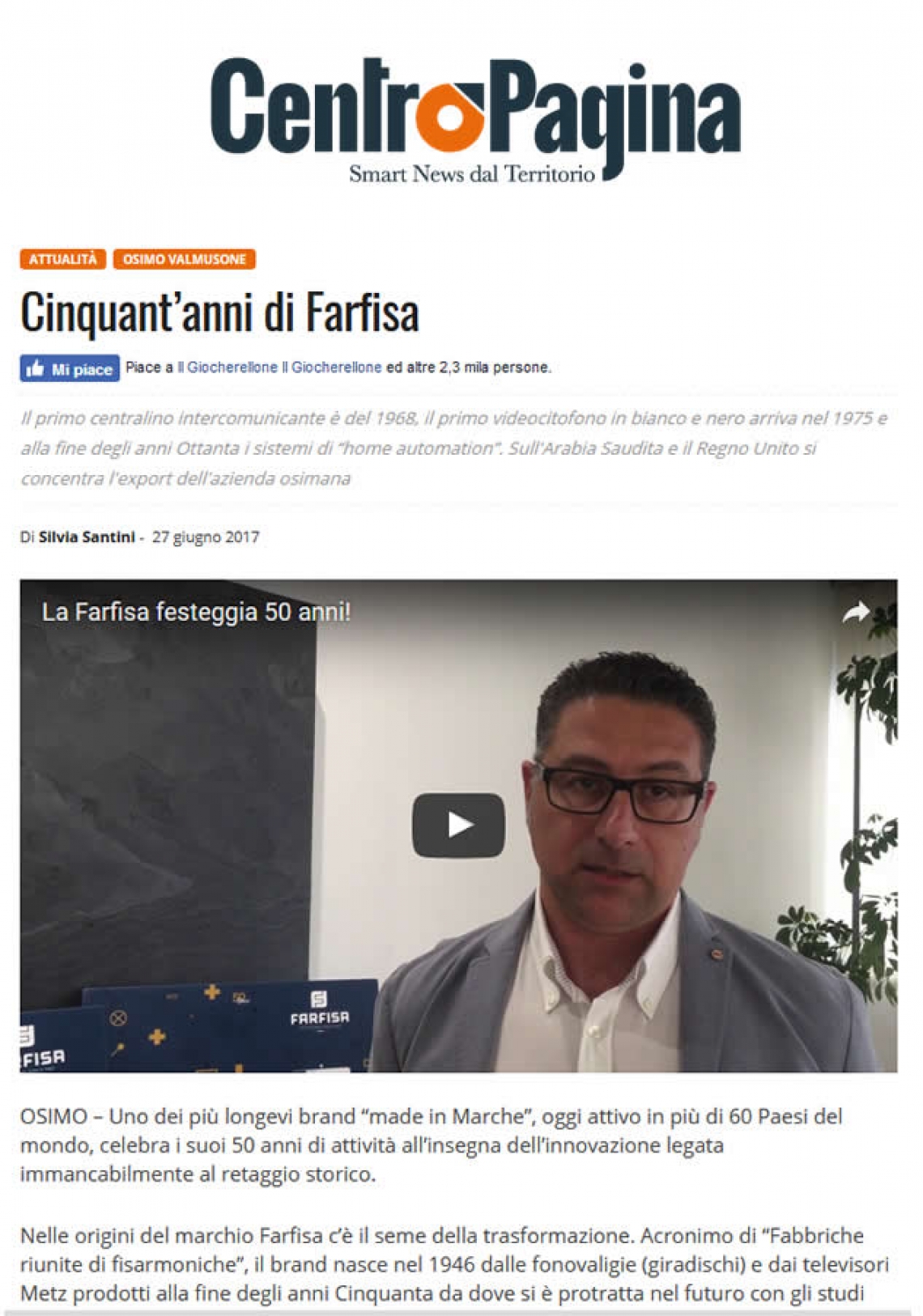 Cinquant’anni di Farfisa