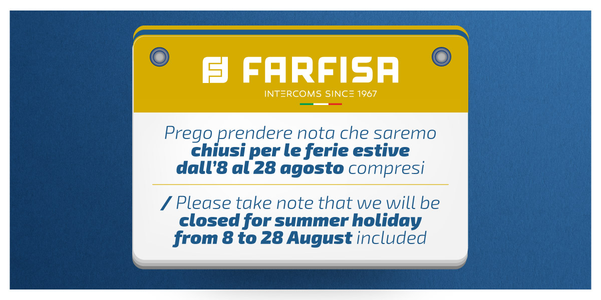 Communication sur la fermeture estivale