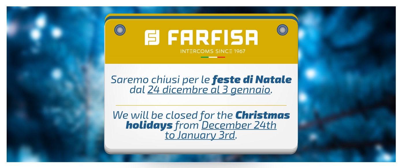 Comunicazione chiusura per feste di Natale