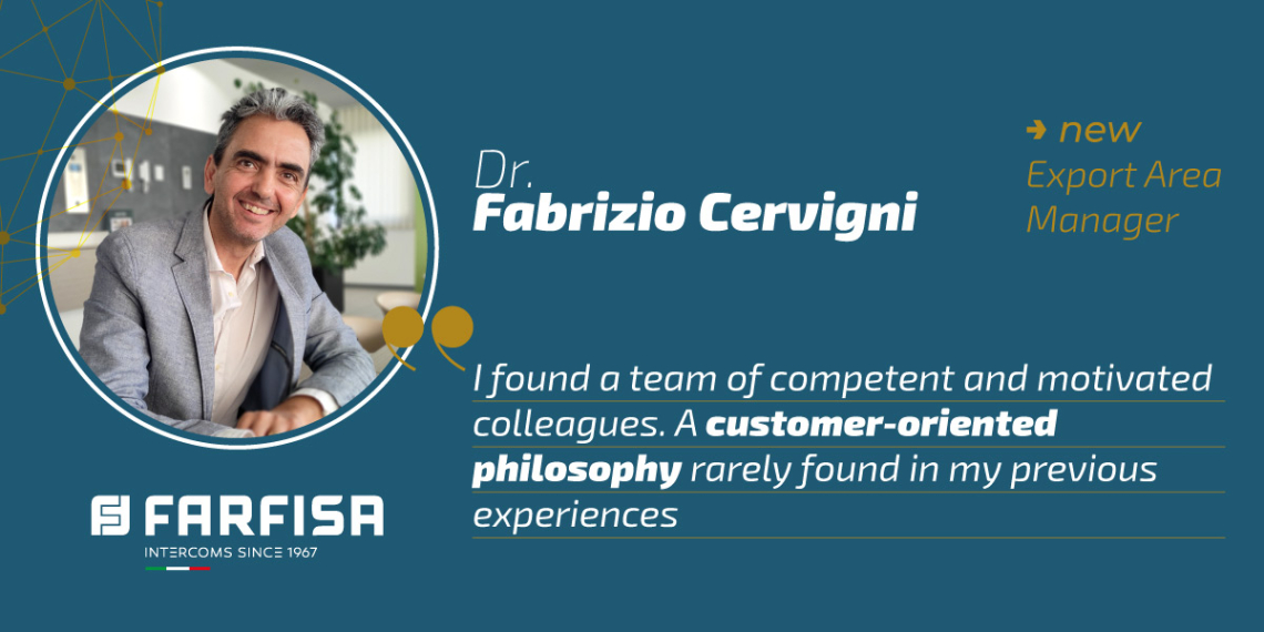 Fabrizio Cervigni rejoint comme nouveau Export Area Manager