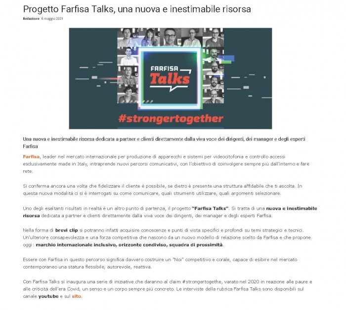 Farfisa Talks, una nuova e inestimabile risorsa