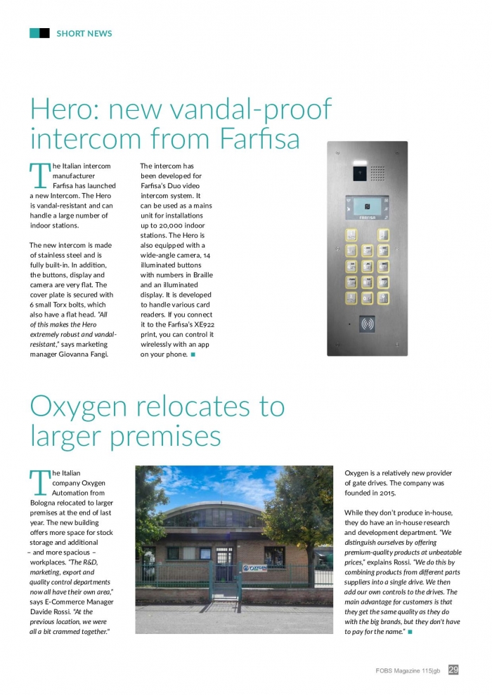 Hero: new vandal-proof intercom from Farfisa