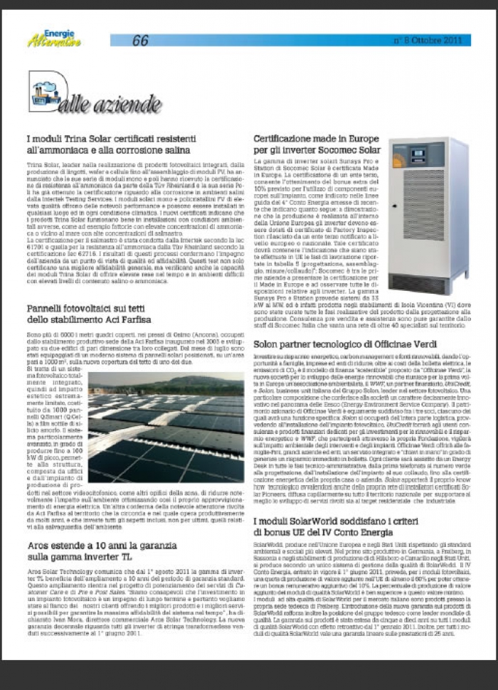 Risparmio energetico per Aci Farfisa